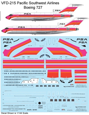 1:72 Pacific Southwest Airlines Boeing 727-100 / -200