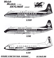 1:144 Vickers Viscount 700, Intra, Invicta, Dan Air