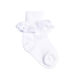 TicTacToe Organic Eyelet Anklet Girls Socks - 1 Pair