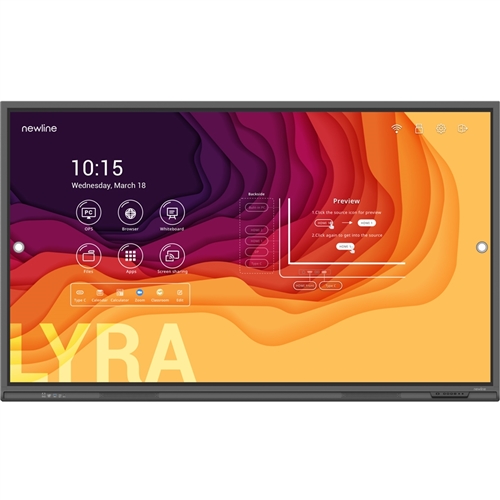 Newline LYRA TT-6523QAS 4K Interactive Touch Screen with Android, Zero Bonding, USB Type-C, Enhanced WiFi 6 & Bluetooth 5.0