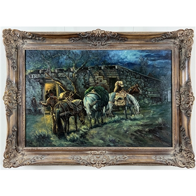 Original Untitled Western Oil Painting