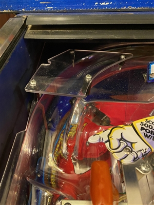 Clear Plastic piece above the Stairs Ramp on Williams Funhouse pinball machine