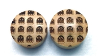 Custom Handmade LIMITED EDITION "8-Bit Ghosts" Organic Wood Plugs - ONLY 50 will be made