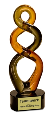 13 1/2 inch Brown Twist Art Glass