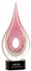 12" Pink Round Window Raindrop Art Glass Award