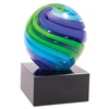 5" Two-Tone Blue & Green Sphere Glass Award