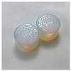 Natural "Aztec Moon" Designed Opalite Stone Saddle Plugs