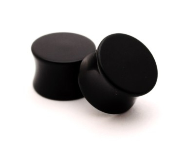 Pair of Solid Black Acrylic Plugs