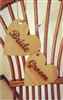 Personalized Set of Bride and Groom Heart Chair Signs