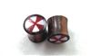 Pair of Organic Brown Sono Plugs with MOP & Crushed Red Coral