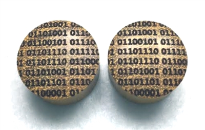 Pair of "Binary Code" Organic Plugs