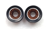 Pair of Concave Black Arang Wood and Coconut Center Tunnels