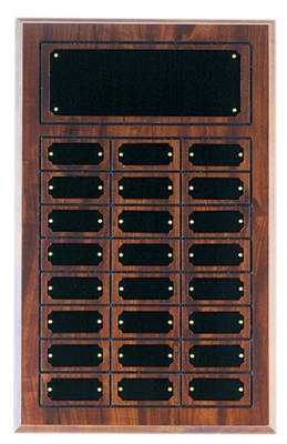 Cherry Finish Completed Perpetual Plaque with 24 Plates