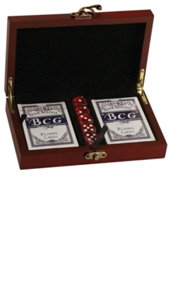 Rosewood Finish Card and Dice Set