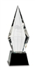 9 1/2 inch Obelisk Facet Crystal on Black Pedestal Base