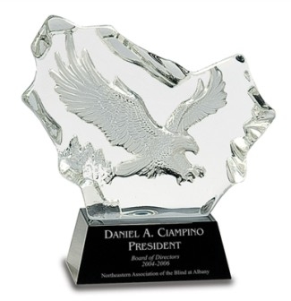 7 inch Crystal Carved Eagle on Base