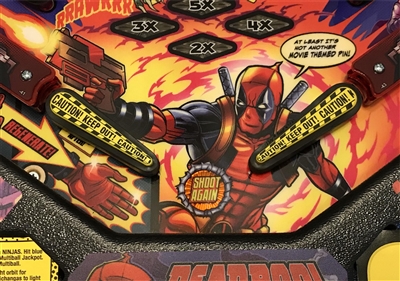 Caution! Flipper Bat Topper MODs for Deadpool pinball machine (Set of 2)