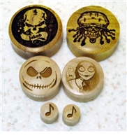 Handmade Organic Wooden Ear Plugs - CUSTOM MADE W/ YOUR DESIGN - Sizes from 0g - 30mm