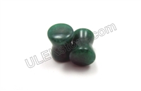 PAIR of Organic Dark Green Jade Stone Plugs