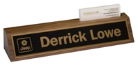10 inch Genuine Walnut Desk Wedge with Business Card Holder
