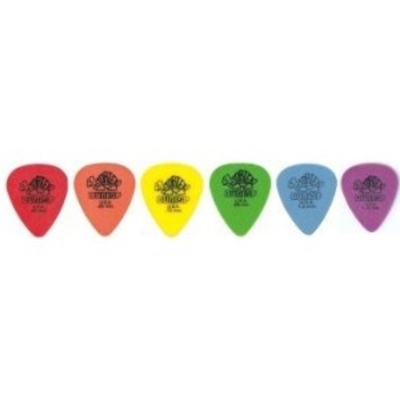 Six (6) Assorted Dunlop Tortex Guitar Picks Plectra