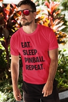 EAT SLEEP PINBALL REPEAT designed T-Shirt