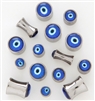 Pair of "Evil Eye" 316L Surgical Steel Saddle Plugs