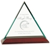 6 inch Jade Beveled Triangle Glass with Piano Finish Base
