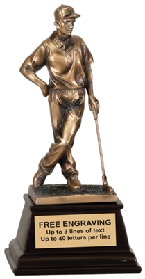 9 inch Bronze Male Golf Resin Award