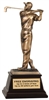9 3/4 inch Bronze Male Golf Resin Award