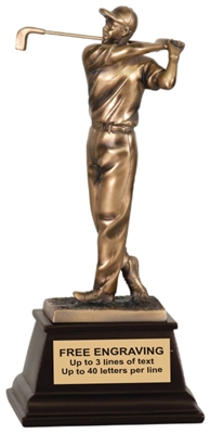 9 3/4 inch Bronze Male Golf Resin Award