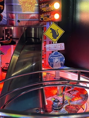 Godzilla and UFO Sightings - Proceed with Caution Sign MOD for Stern's Godzilla Pinball (Prem/LE)