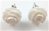Pair of Organic Hand Carved Flower Earrings