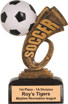 6 inch Soccer Headline Resin Trophy