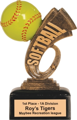 6 inch Softball Headline Resin Trophy