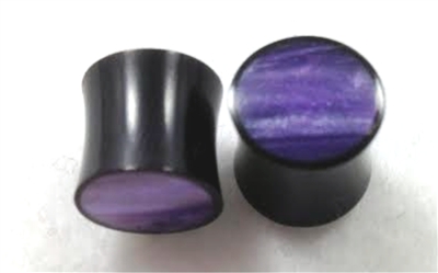 Pair of Organic Horn w/ Purple Resin
