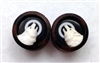 Pair of Limited Edition Brown Sono & Hand Carved Bone "Howling Wolf" Tunnels