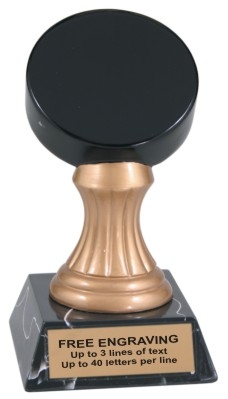 5 1/4 inch Color Hockey Puck Gold Pedestal Resin