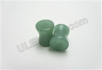 PAIR of Organic Light Green Jade Stone Plugs