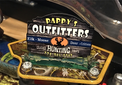 Pappy Outfitting Sign MOD for Big Buck Hunter Pro Pinball Machine