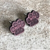 Paw Print Earrings made with organic Purpleheart exotic Hardwood