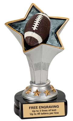 5 3/4 inch Football Rising Star Resin