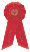 Red 2nd Place Rosette Ribbon