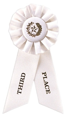 White 3rd Place Rosette Ribbon