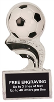 5 inch Black Soccer Splash Sculpted Ice Award