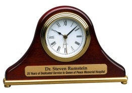 7 1/2 x 4 1/2 Rosewood Piano Finish Mantel Desk Clock