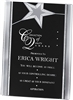 6 x 8 Black/Silver Star Acrylic Stand Up Plaque w/ Leatherette Easel