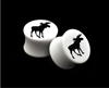 Pair of Solid White Acrylic "Moose" Plugs