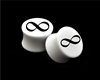 Pair of Solid White Acrylic "Infinity" Plugs