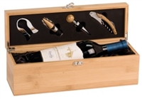 Bamboo Single Wine Box with Tools